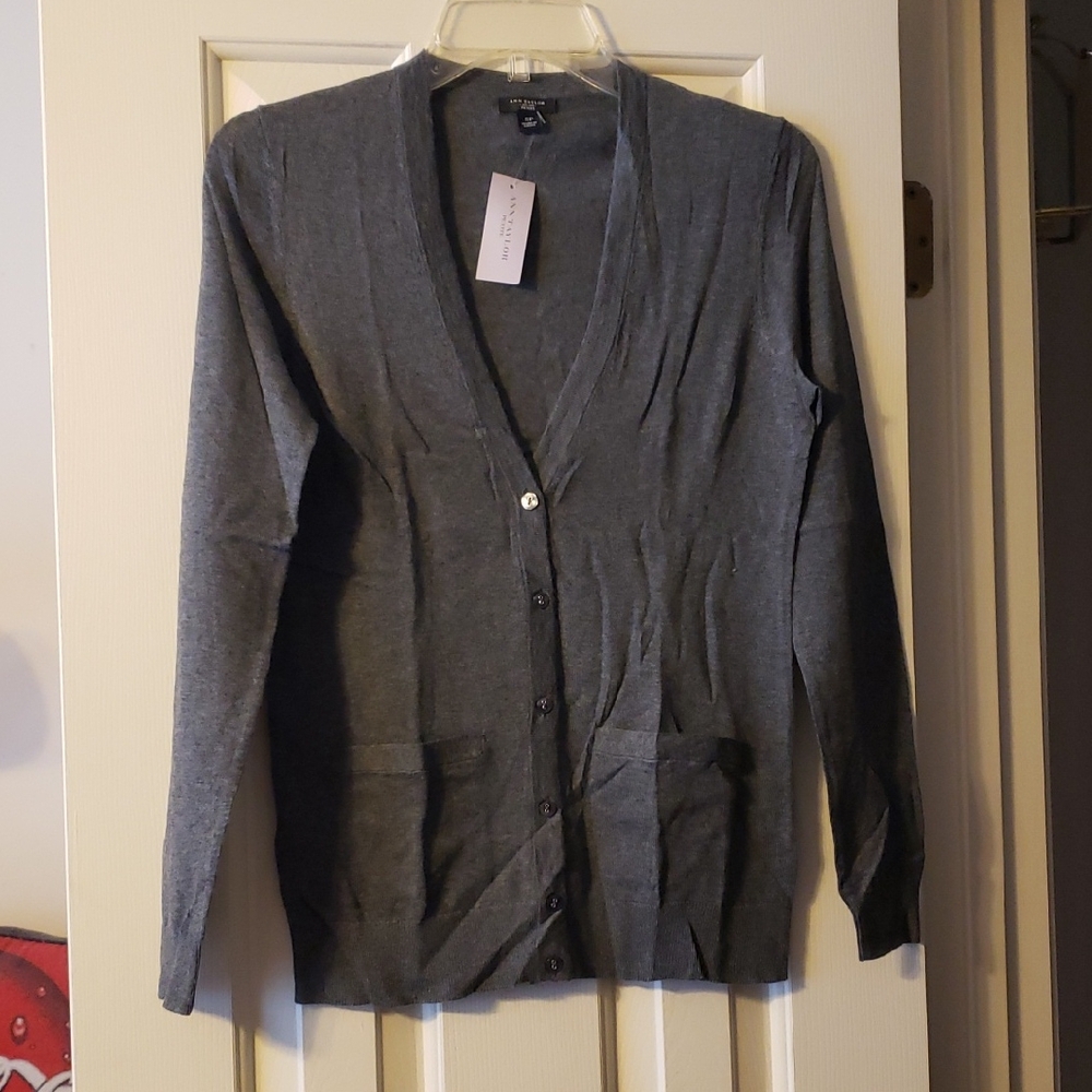 Ann Taylor Petite Dark Grey Sweater Size SP